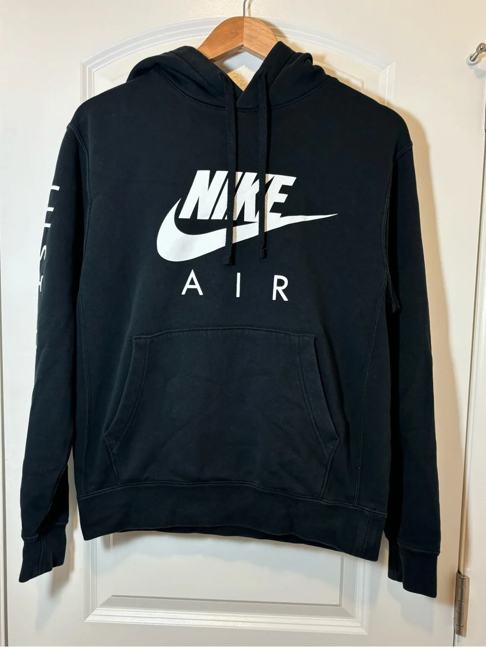 Nike Black Hoodie with White Nike Air Logo